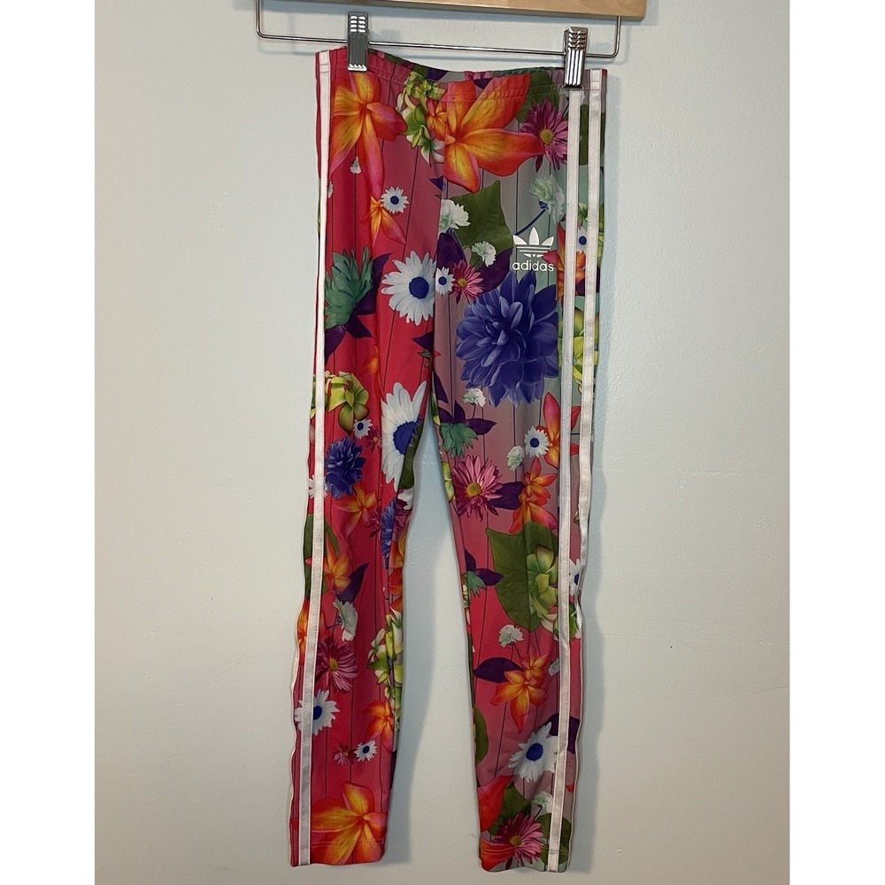 Adidas Girls Athletic Leggings Size S‎ Bright Floral